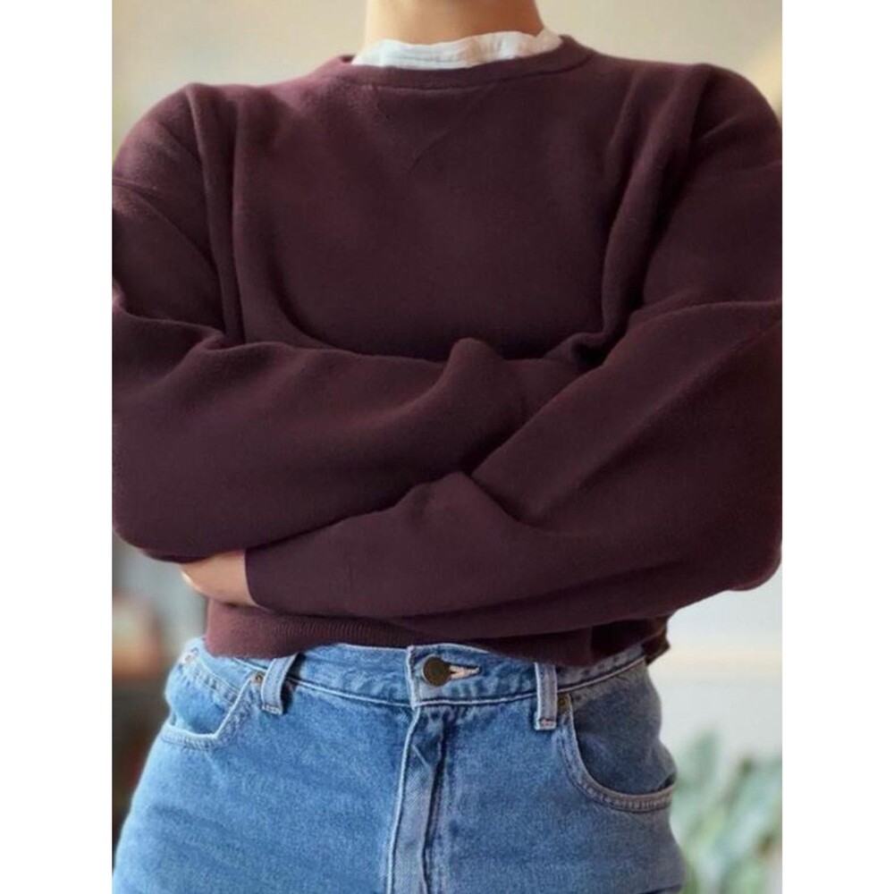 UNIQLO : C burgundy fine knit sweater